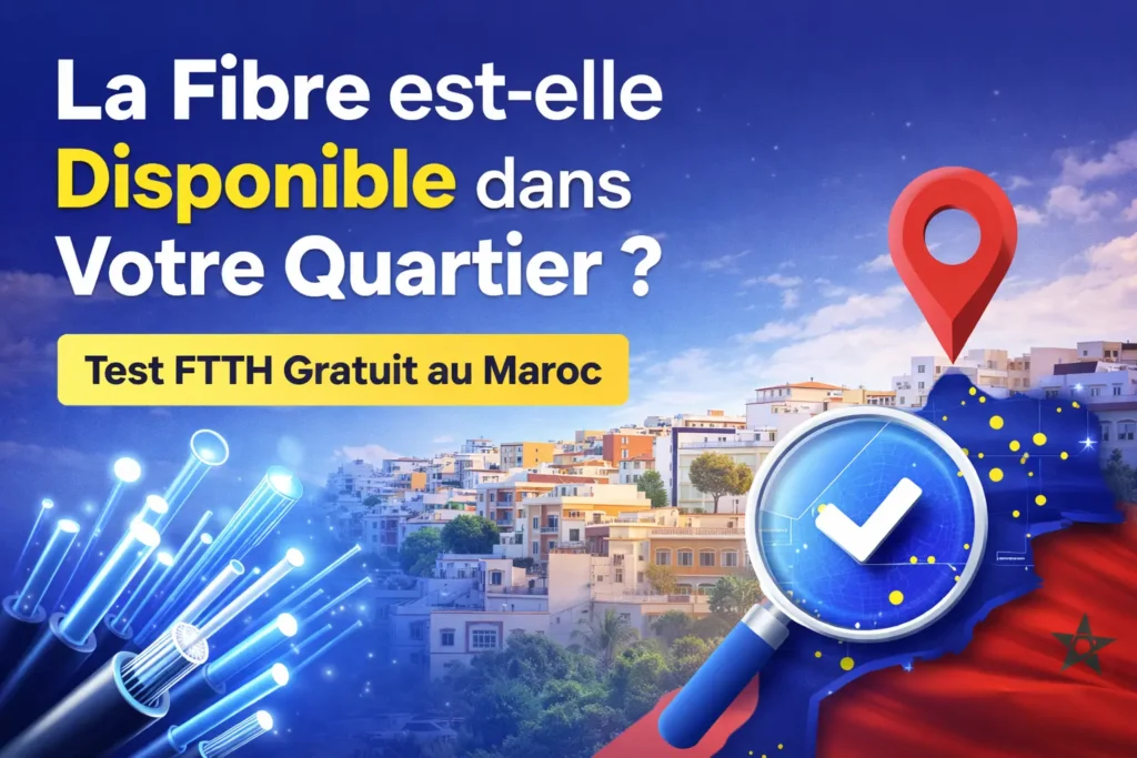 Test de disponibilité fibre optique FTTH par quartier au Maroc – carte et vérification Internet très haut débit