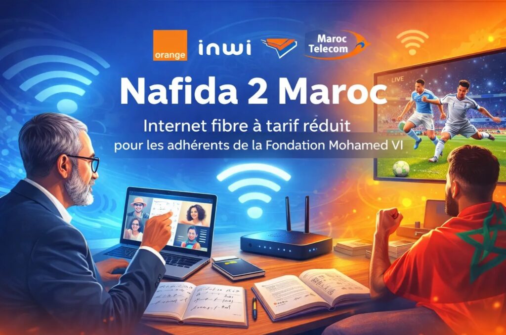 Nafida 2 Maroc : fibre optique à tarif réduit pour les enseignants de la Fondation Mohamed VI – Orange, inwi, Maroc Telecom