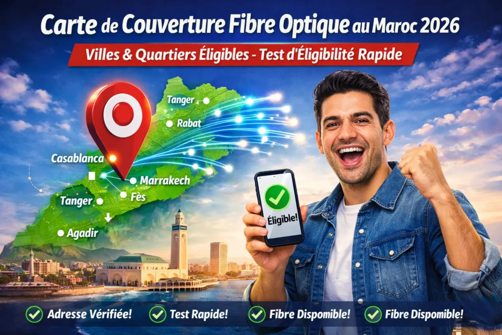 test fibre Maroc – éligibilité par adresse – mutualisation Orange inwi Maroc Telecom