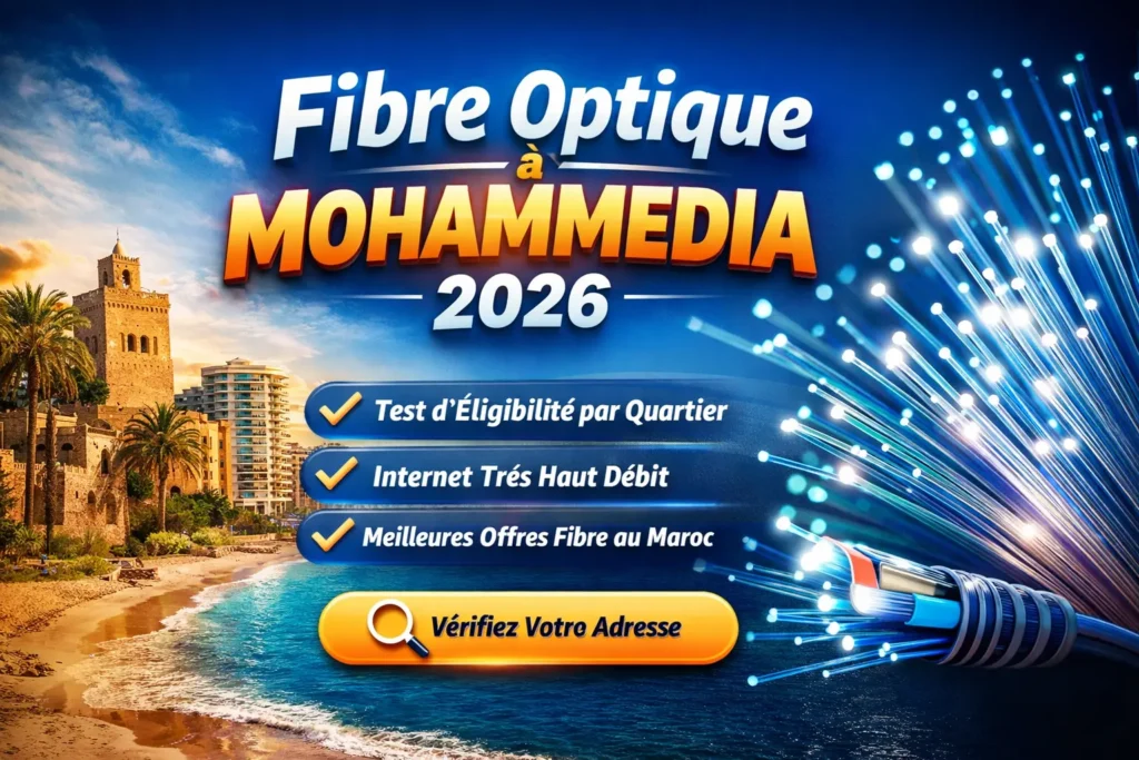 Fibre optique à Mohammedia 2026 – Vérifier l’éligibilité internet très haut débit par quartier et adresse