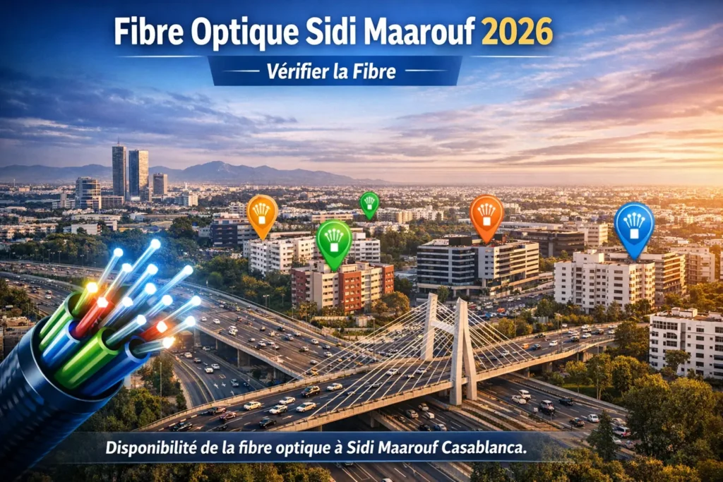 Fibre optique à Sidi Maarouf Casablanca 2026 – vérifier la disponibilité fibre dans les quartiers et résidences.