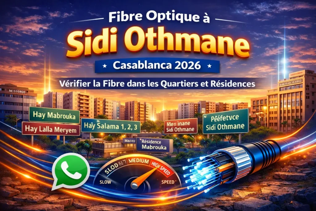 Fibre optique à Sidi Othmane Casablanca 2026 – vérifier la disponibilité fibre dans les quartiers et résidences.