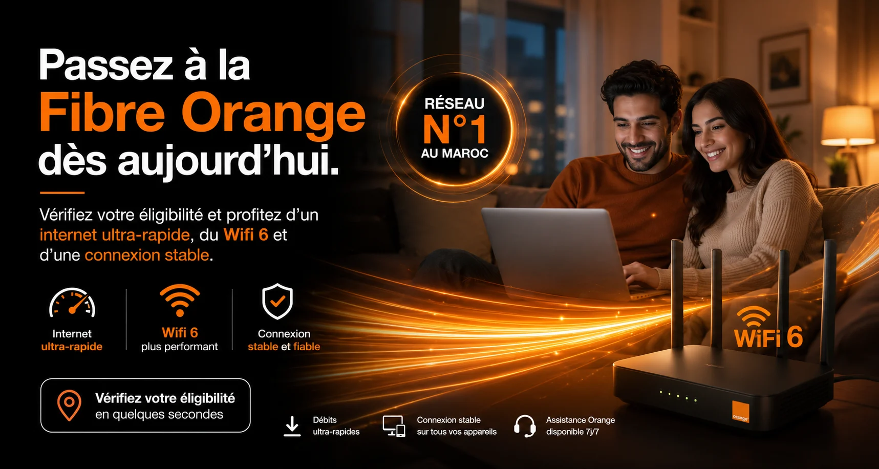 Installation Fibre Optique Orange Maroc