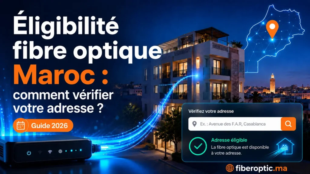 Éligibilité fibre optique Maroc avec vérification d’adresse, carte de couverture et connexion FTTH