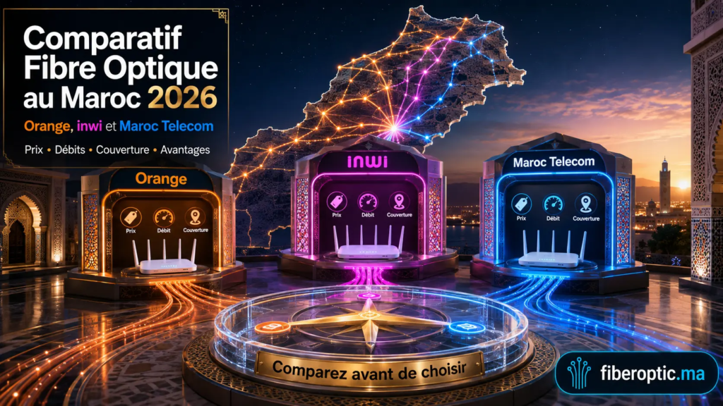 Comparatif Fibre Optique au Maroc en 2026 entre Orange, inwi et Maroc Telecom