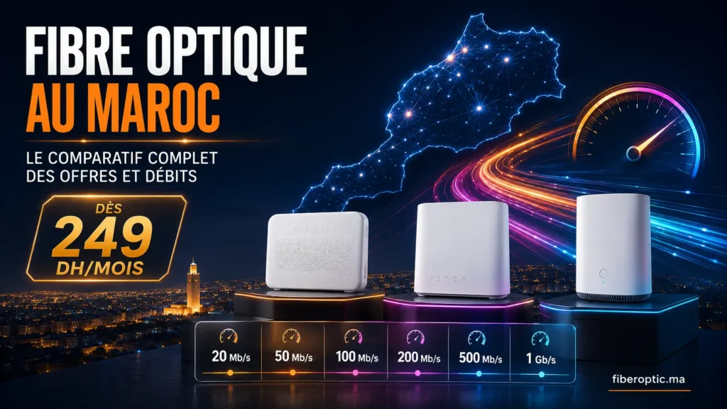 Comparatif des offres Fibre Optique au Maroc et des débits dès 249 DH par mois
