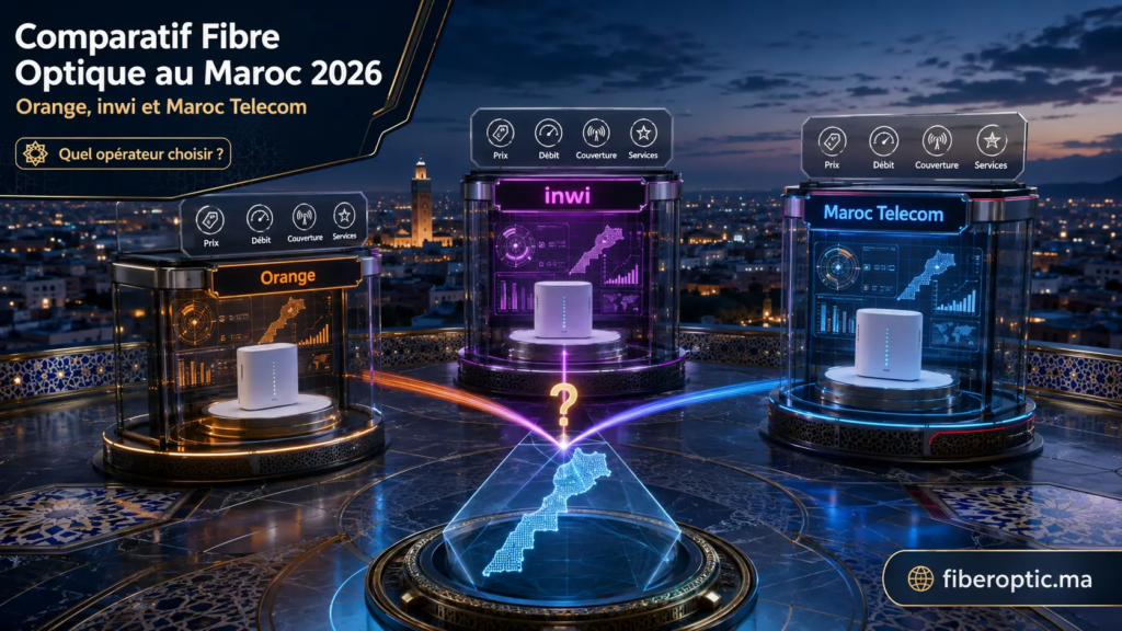 Comparatif des opérateurs Fibre Optique Orange, inwi et Maroc Telecom au Maroc en 2026