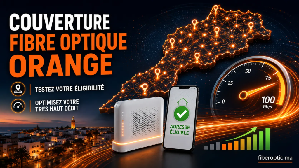 Couverture Fibre Optique Orange au Maroc avec test d’éligibilité et optimisation du très haut débit
