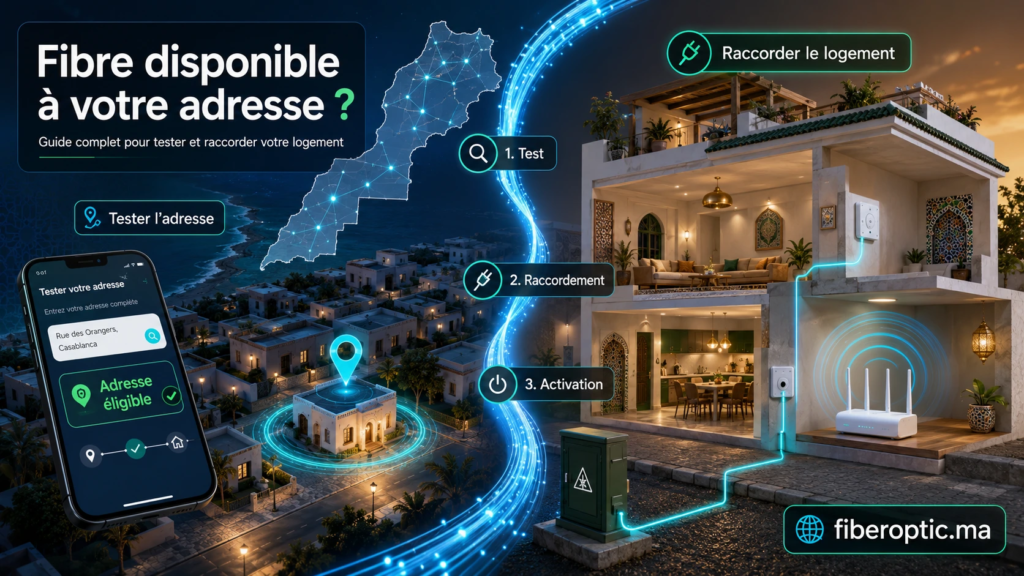 Fibre disponible à votre adresse au Maroc avec test d’éligibilité et raccordement du logement