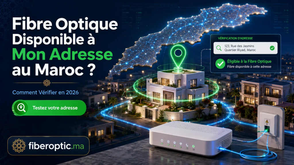 Vérification de la disponibilité de la Fibre Optique à une adresse au Maroc en 2026