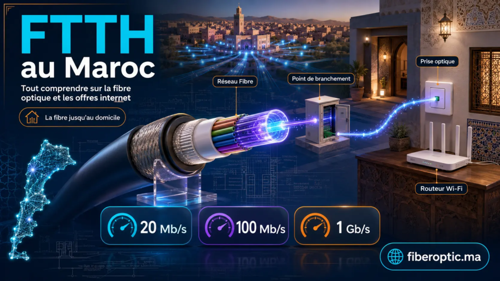 FTTH au Maroc : fonctionnement de la Fibre Optique jusqu’au domicile et offres Internet