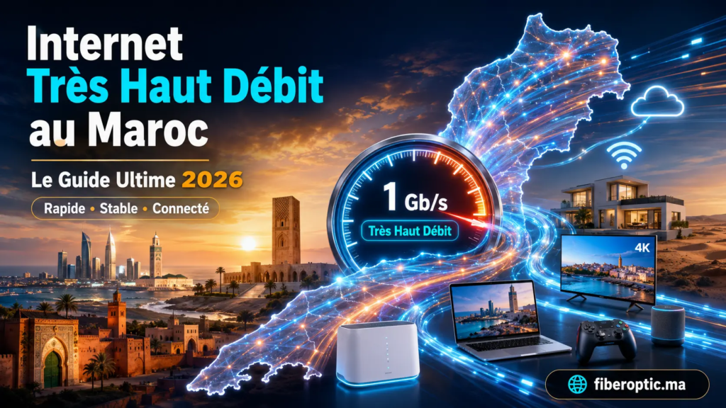 Internet Très Haut Débit au Maroc en 2026 avec une connexion Fibre jusqu’à 1 Gb/s