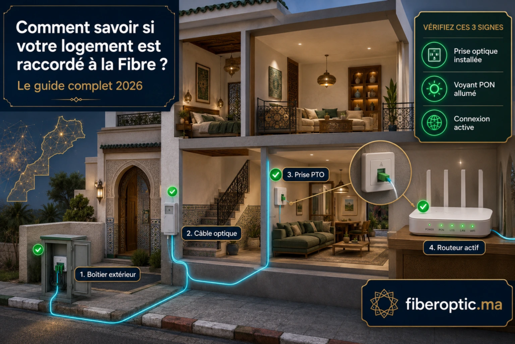 Comment savoir si un logement est raccordé à la Fibre Optique au Maroc en 2026