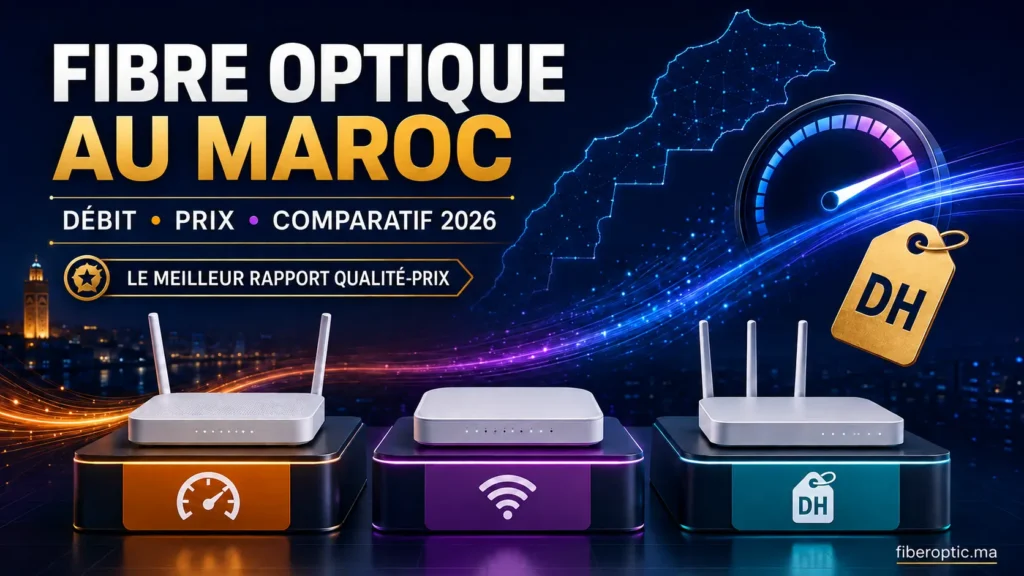 Comparatif des meilleurs opérateurs fibre optique au Maroc selon le débit et le prix en 2026