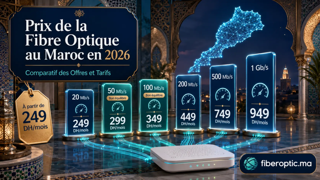 Prix de la Fibre Optique au Maroc en 2026 avec comparatif des offres, tarifs et débits