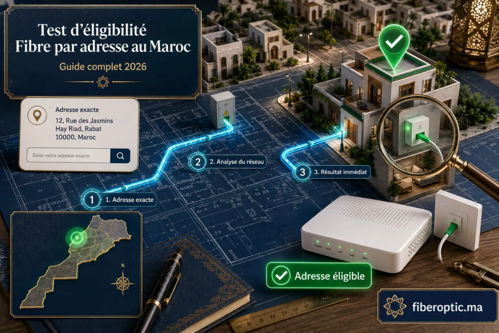 Test d’éligibilité Fibre par adresse au Maroc avec analyse de la couverture en 2026
