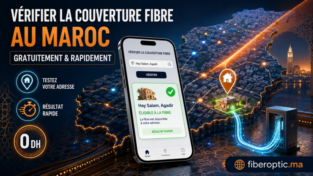 Comment vérifier la couverture Fibre au Maroc gratuitement avec un test d’éligibilité par adresse à Hay Salam, Agadir.