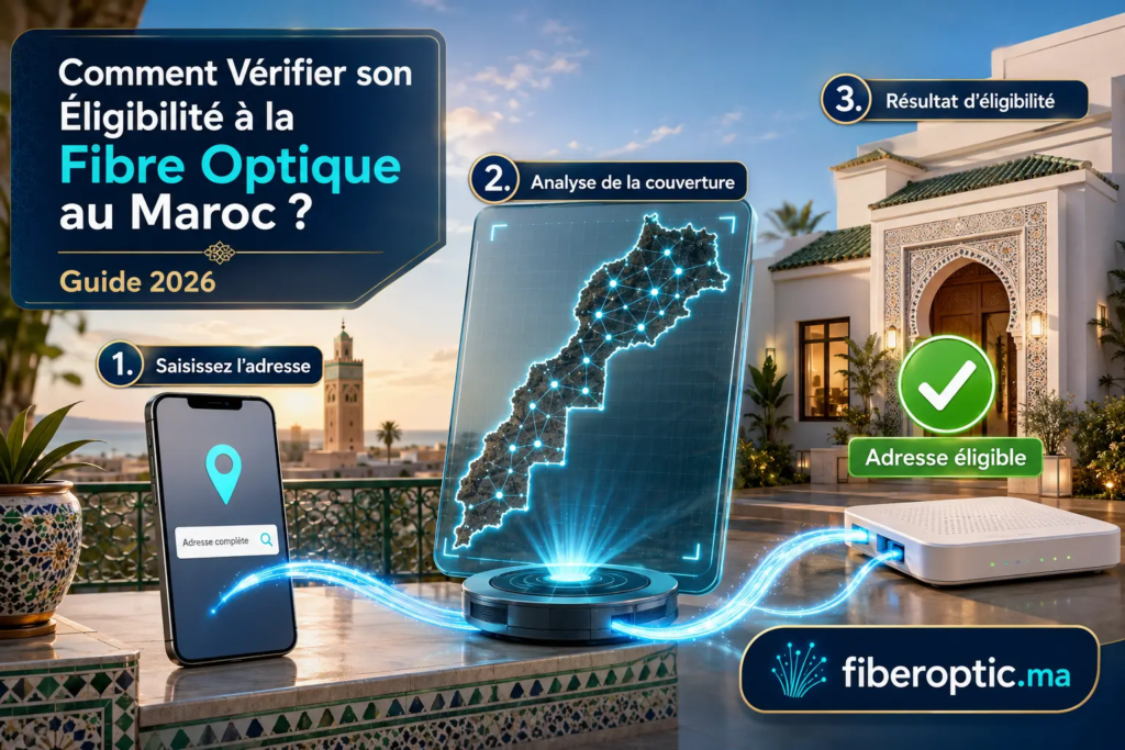 Comment vérifier son éligibilité à la Fibre Optique au Maroc en 2026 avec fiberoptic.ma